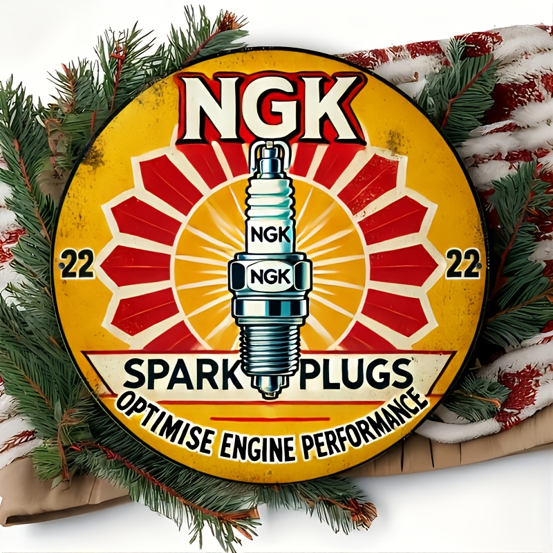 NGK Spark Plug Metal Tin Sign, - Vintage Collectible Plates recension och pris