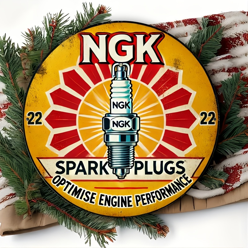 NGK Spark Plug Metal Tin Sign, - Vintage Collectible Plates recension och pris