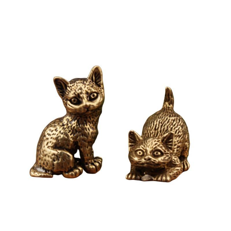 Small Brass Cat Figurine With  - Vintage Collectibles Store recension och pris